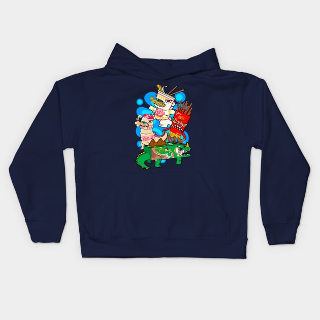 JUNK FOOD MONSTERS ZILLAA Kids Hoodie by wss3